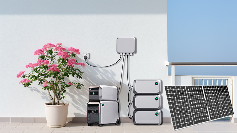 OMMO-1200| 1200W balcony photovoltaic system scene use pictures