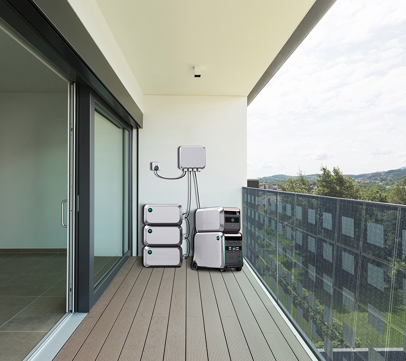 OMMO-2400 | 2400W balcony photovoltaic system scene use pictures