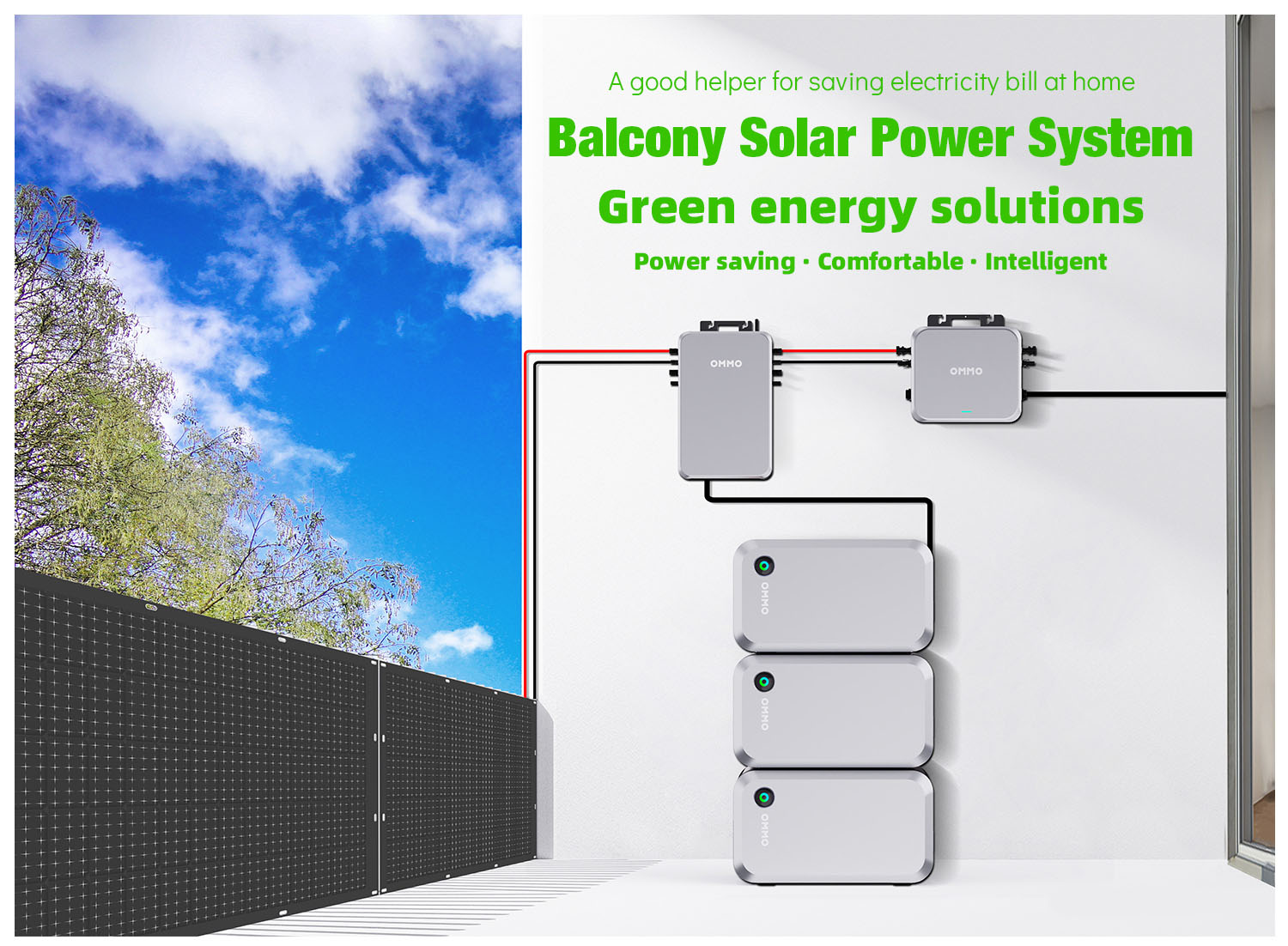 OMMO 1600W Balcony PV Solar Power System