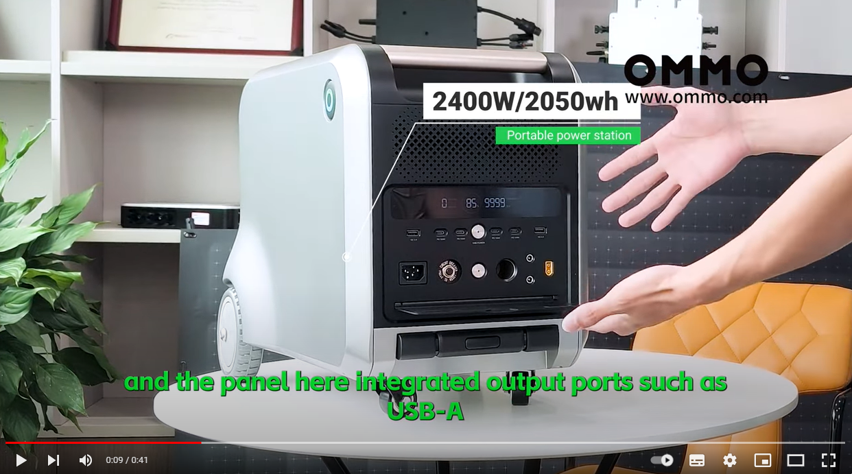 OMMO OM-2400 2400W Portable Power Station Port Explanation Video